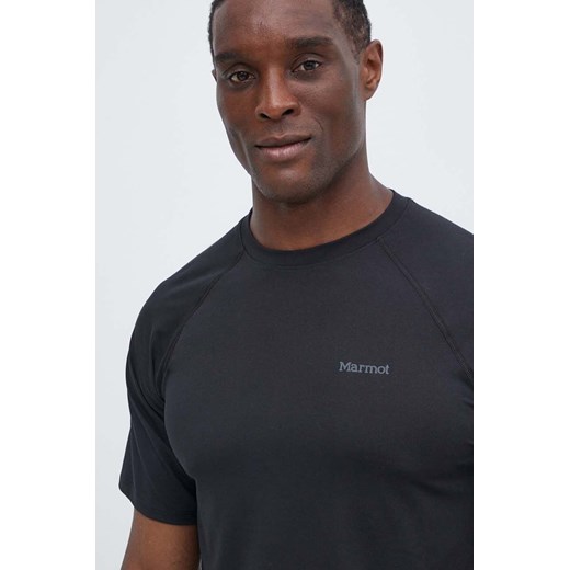 Marmot t-shirt sportowy Windridge kolor czarny gładki ze sklepu ANSWEAR.com w kategorii T-shirty męskie - zdjęcie 171588537