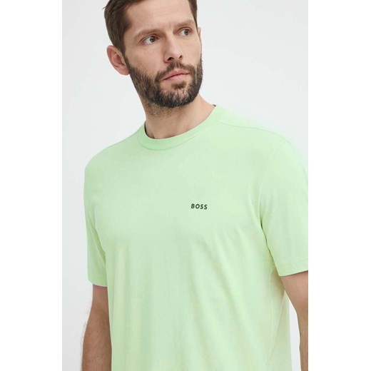 Boss Green t-shirt męski kolor zielony z nadrukiem ze sklepu ANSWEAR.com w kategorii T-shirty męskie - zdjęcie 171588809