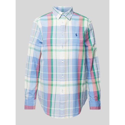 Bluzka koszulowa o kroju relaxed fit z wyhaftowanym logo ze sklepu Peek&Cloppenburg  w kategorii Koszule damskie - zdjęcie 171589585