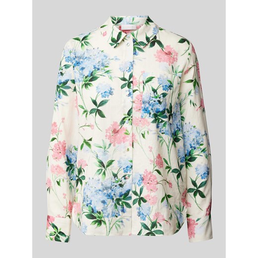 Bluzka lniana z kwiatowym wzorem ze sklepu Peek&Cloppenburg  w kategorii Koszule damskie - zdjęcie 171589938
