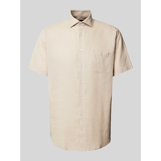 Koszula lniana o kroju casual modern fit z kieszenią na piersi model ‘LOTT’ ze sklepu Peek&Cloppenburg  w kategorii Koszule męskie - zdjęcie 171589965