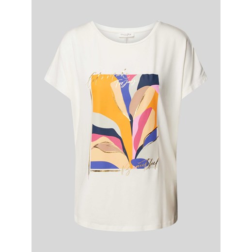 T-shirt z nadrukiem z motywem i okrągłym dekoltem ze sklepu Peek&Cloppenburg  w kategorii Bluzki damskie - zdjęcie 171590098