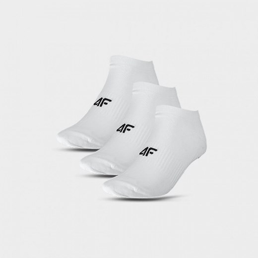Damskie skarpetki niskie (3-pack) 4F 4FWMM00USOCF276 - białe ze sklepu Sportstylestory.com w kategorii Skarpetki damskie - zdjęcie 171590265