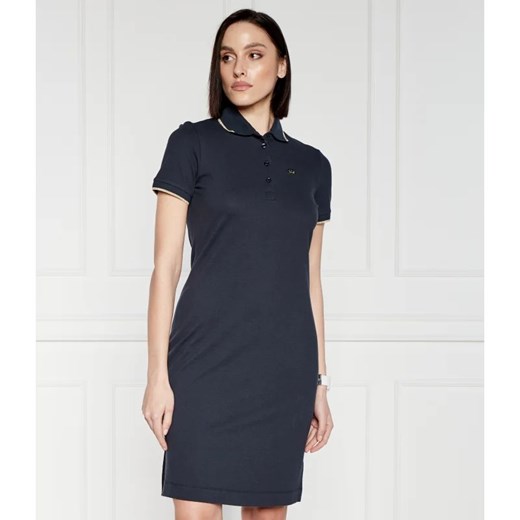 Sukienka Emporio Armani granatowa z krótkimi rękawami 