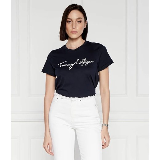 Tommy Hilfiger T-shirt REG C-NK SIGNATURE | Regular Fit ze sklepu Gomez Fashion Store w kategorii Bluzki damskie - zdjęcie 171592438