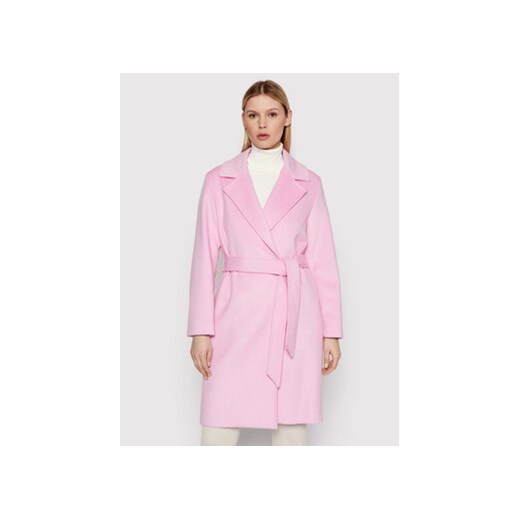 Tommy Hilfiger Płaszcz wełniany WW0WW32157 Różowy Regular Fit ze sklepu MODIVO w kategorii Płaszcze damskie - zdjęcie 171593747