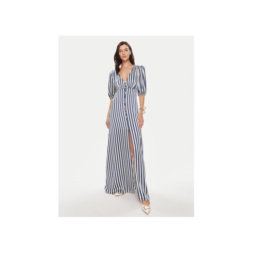 Sukienka Mvp Wardrobe wieczorowa w paski z dekoltem w serek maxi