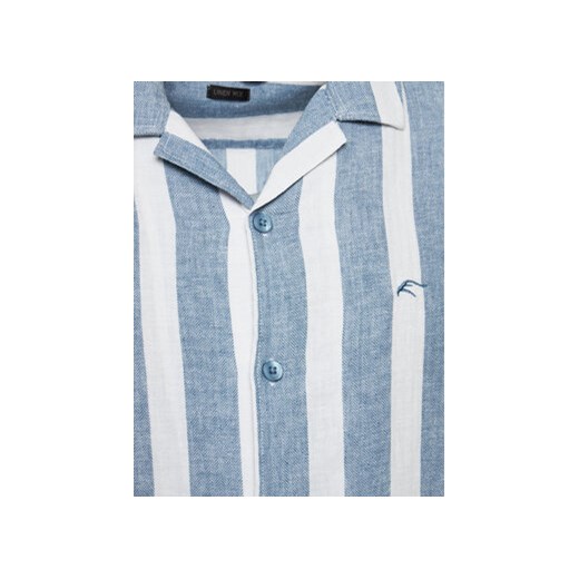 Koszula męska niebieska z długimi rękawami z klasycznym kołnierzykiem 