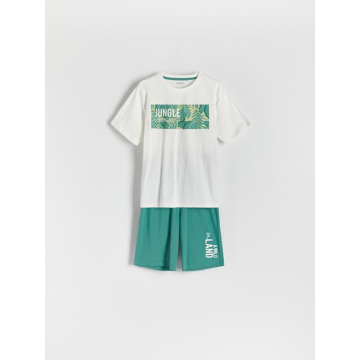 Reserved - Dwuczęściowa piżama z nadrukiem - złamana biel ze sklepu Reserved w kategorii Piżamy dziecięce - zdjęcie 171610408