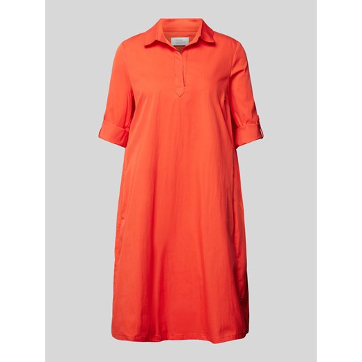 Sukienka koszulowa o długości do kolan w jednolitym kolorze ze sklepu Peek&Cloppenburg  w kategorii Sukienki - zdjęcie 171611065