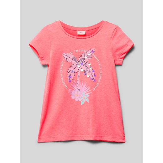 T-shirt z nadrukowanym motywem ze sklepu Peek&Cloppenburg  w kategorii Bluzki dziewczęce - zdjęcie 171611088