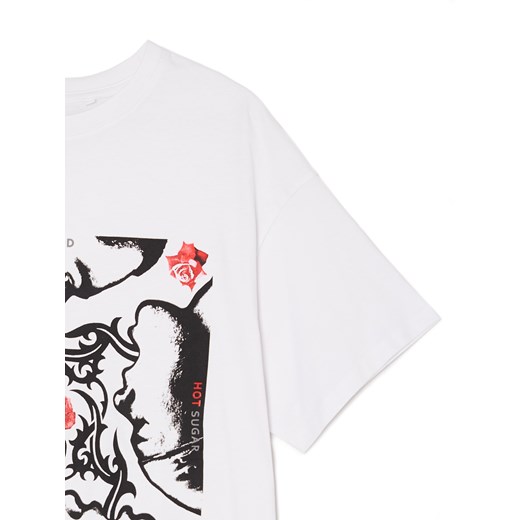Cropp - Biały t-shirt Red Hot Chilli Peppers - biały Cropp M Cropp