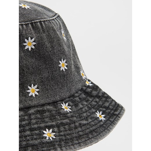Cropp - Czarny kapelusz bucket hat denim - szary Cropp Uniwersalny Cropp