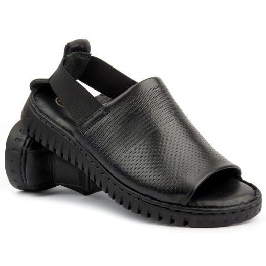 Wsuwane sandały damskie Helios 1201, czarne ze sklepu ulubioneobuwie w kategorii Sandały damskie - zdjęcie 171689089