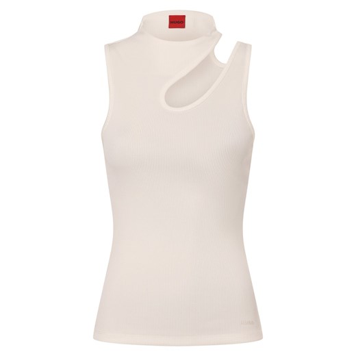 HUGO Top damski Kobiety biały jednolity ze sklepu vangraaf w kategorii Bluzki damskie - zdjęcie 171689255