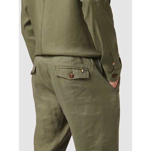 Spodnie materiałowe o kroju regular fit z tunelem model ‘Moss Green’ Mos Mosh 48 wyprzedaż Peek&Cloppenburg 