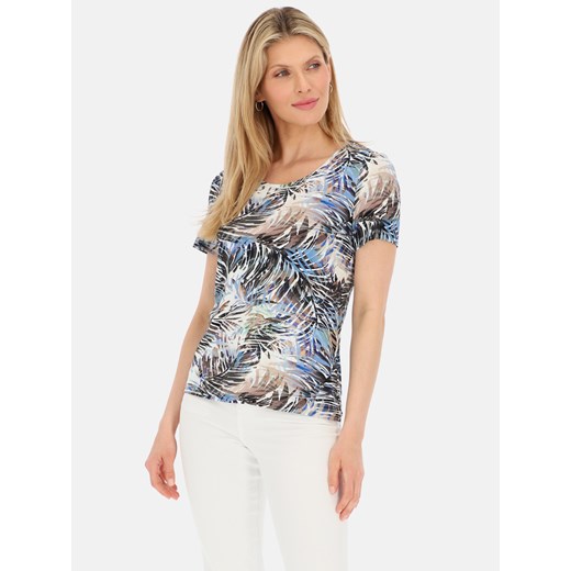 Kolorowy t-shirt damski z wiskozy Potis & Verso Roel ze sklepu Eye For Fashion w kategorii Bluzki damskie - zdjęcie 171691878