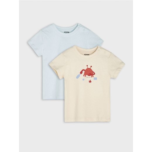 Sinsay - Koszulki 2 pack - kremowy ze sklepu Sinsay w kategorii Koszulki niemowlęce - zdjęcie 171693518