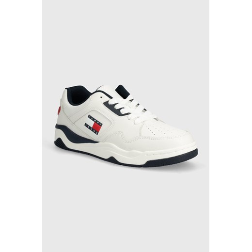 Tommy Jeans sneakersy TJM LOGO EXECUTION BASKET kolor biały EM0EM01379 ze sklepu ANSWEAR.com w kategorii Buty sportowe męskie - zdjęcie 171694505