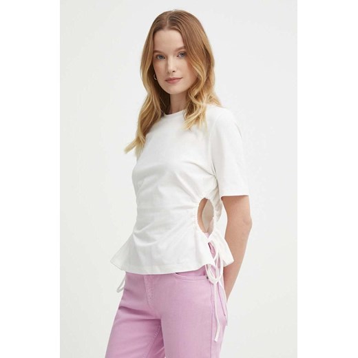 Sisley t-shirt damski kolor beżowy ze sklepu ANSWEAR.com w kategorii Bluzki damskie - zdjęcie 171694786