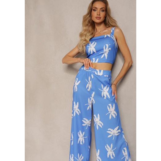 Niebieski 2-częściowy Komplet z Szerokimi Spodniami i Topem Esseza ze sklepu Renee odzież w kategorii Komplety i garnitury damskie - zdjęcie 171695525