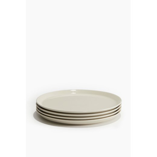 H & M - Porcelanowy talerz płaski 4-pak - Biały H & M One Size H&M