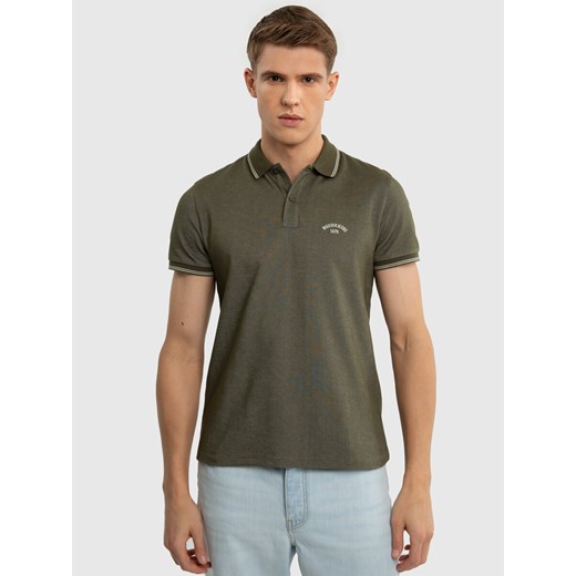 Koszulka męska polo khaki Harrison 303 ze sklepu Big Star w kategorii T-shirty męskie - zdjęcie 171696418