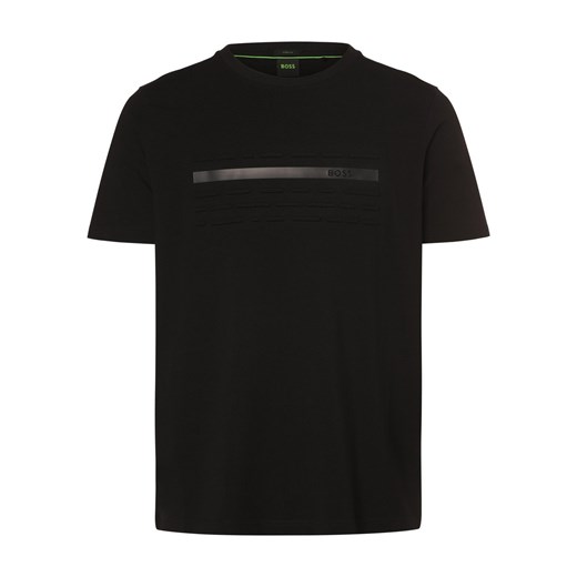 BOSS Green Koszulka męska - Tee 4 Mężczyźni Bawełna czarny jednolity ze sklepu vangraaf w kategorii T-shirty męskie - zdjęcie 171696609