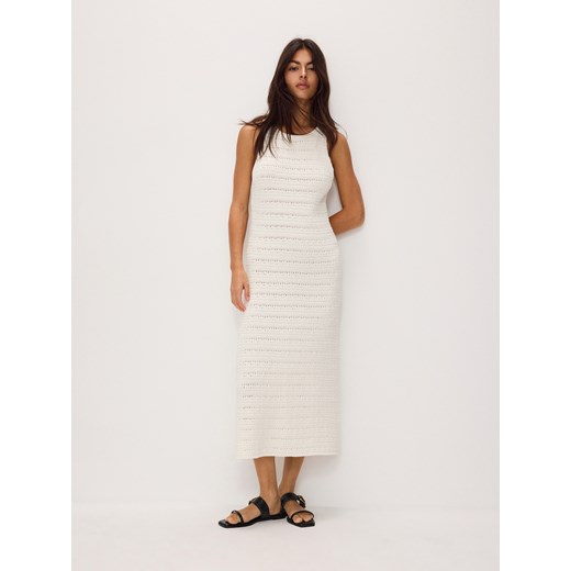 Reserved - Dzianinowa sukienka - kremowy ze sklepu Reserved w kategorii Sukienki - zdjęcie 171696935