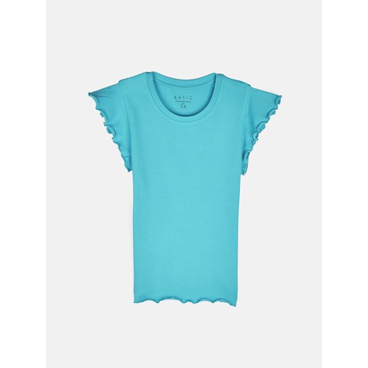 GATE Elastyczny T-shirt z falbankami 34 ze sklepu gateshop w kategorii Bluzki damskie - zdjęcie 171699047