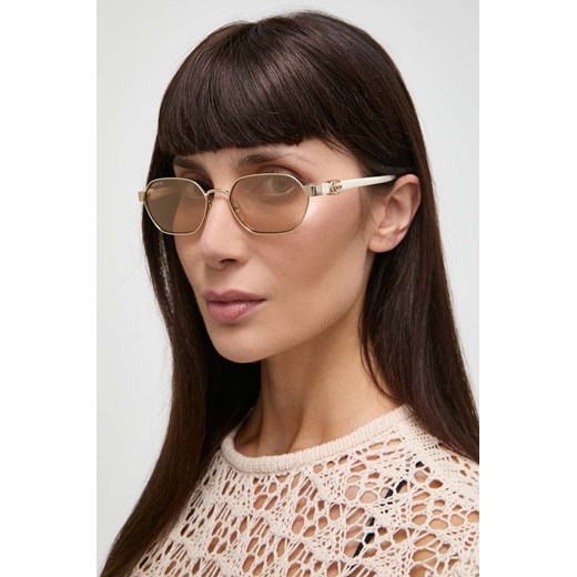 Gucci okulary przeciwsłoneczne damskie kolor beżowy ze sklepu ANSWEAR.com w kategorii Okulary przeciwsłoneczne damskie - zdjęcie 171701367