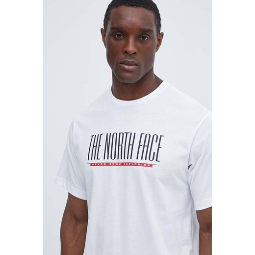 The North Face t-shirt bawełniany męski kolor biały z nadrukiem NF0A87E7FN41 ze sklepu ANSWEAR.com w kategorii T-shirty męskie - zdjęcie 171701536