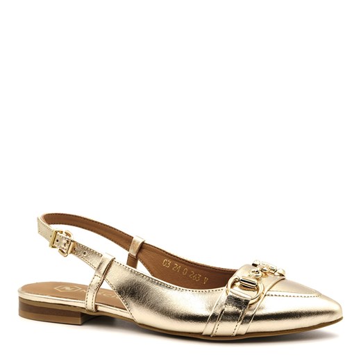 Złote delikatne sandały z ozdobą 263W ze sklepu NESCIOR w kategorii Balerinki - zdjęcie 171701578