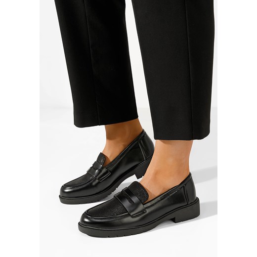 Czarne eleganckie mokasyny damskie Akali ze sklepu Zapatos w kategorii Mokasyny damskie - zdjęcie 171702007