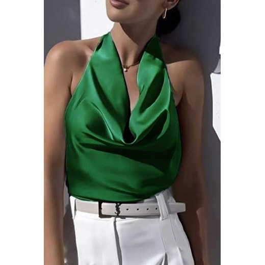 IVET bluzka damska z tkaniny zielona casual 