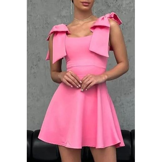 Sukienka IVET z tkaniny mini rozkloszowana 