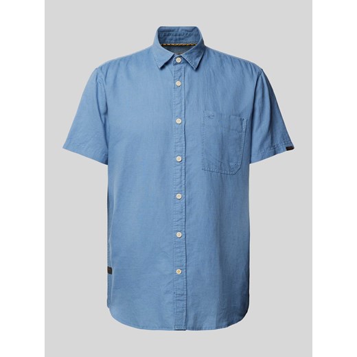 Koszula casulowa o kroju regular fit z mieszanki lnu i bawełny z kieszenią na piersi ze sklepu Peek&Cloppenburg  w kategorii Koszule męskie - zdjęcie 171702658