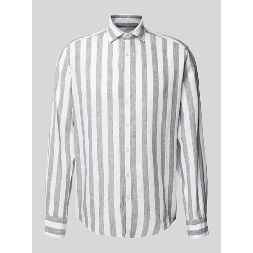 Koszula lniana o kroju casual modern fit ze wzorem w paski model ‘MUNOZ’ ze sklepu Peek&Cloppenburg  w kategorii Koszule męskie - zdjęcie 171703187