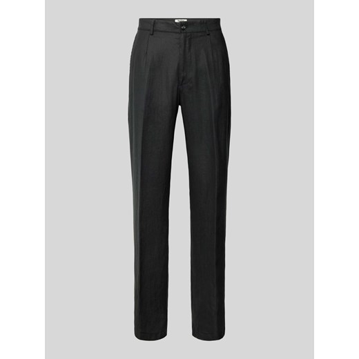 Spodnie do garnituru o kroju tapered fit z zakładkami w pasie model ‘OLE’ ze sklepu Peek&Cloppenburg  w kategorii Spodnie męskie - zdjęcie 171703307