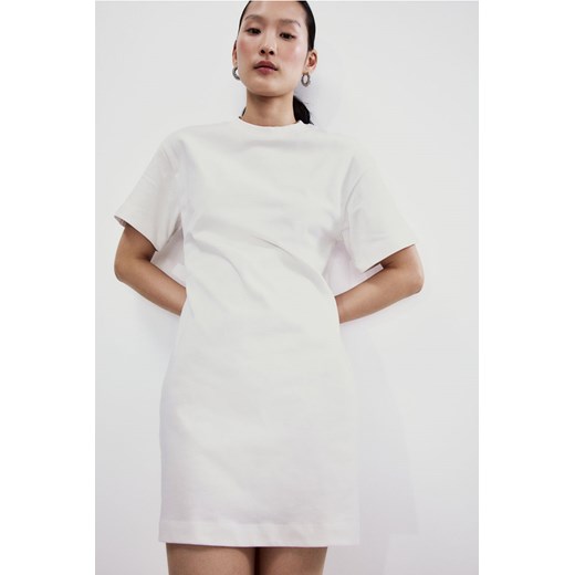 H & M - Taliowana sukienka T-shirtowa - Biały ze sklepu H&M w kategorii Sukienki - zdjęcie 171703657