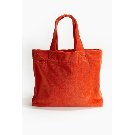 H & M - Torba plażowa z bawełnianej frotte - Pomarańczowy H & M One Size H&M