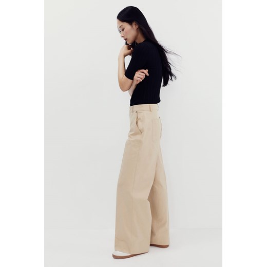 H & M - Spodnie z kantami - Beżowy ze sklepu H&M w kategorii Spodnie damskie - zdjęcie 171703675
