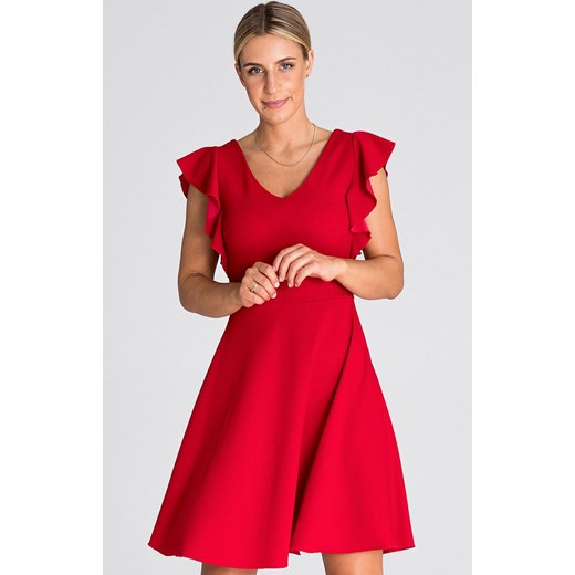 Czerwona sukienka mini M946, Kolor czerwony, Rozmiar M, Figl ze sklepu Primodo w kategorii Sukienki - zdjęcie 171704836