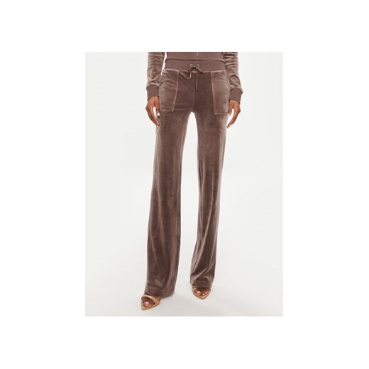 Juicy Couture Spodnie dresowe Del Ray JCAP180 Brązowy Regular Fit ze sklepu MODIVO w kategorii Spodnie damskie - zdjęcie 171707476