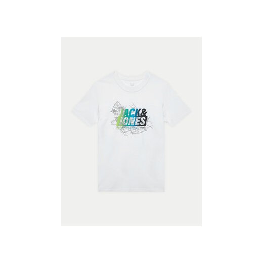 Jack&Jones Junior T-Shirt Map Summer 12257988 Biały Regular Fit ze sklepu MODIVO w kategorii T-shirty chłopięce - zdjęcie 171707478