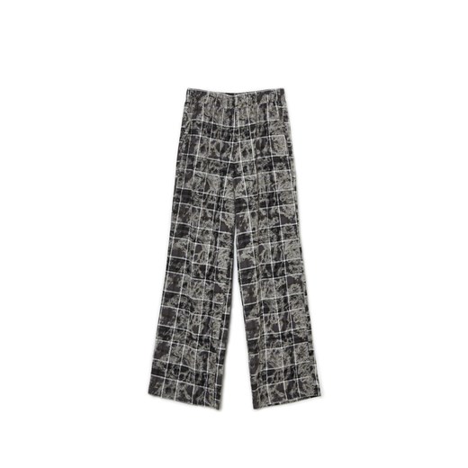 Cropp - Szare spodnie w marmurkową kratę - szary ze sklepu Cropp w kategorii Spodnie damskie - zdjęcie 171708867