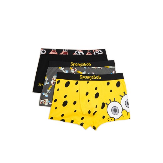 Cropp - 3 pack bokserek Spongebob - czarny ze sklepu Cropp w kategorii Majtki męskie - zdjęcie 171708899