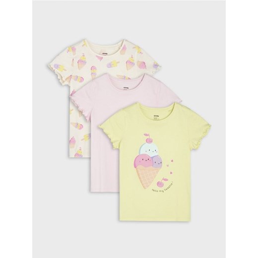 Sinsay - Koszulki 3 pack - wielobarwny ze sklepu Sinsay w kategorii Bluzki dziewczęce - zdjęcie 171709736