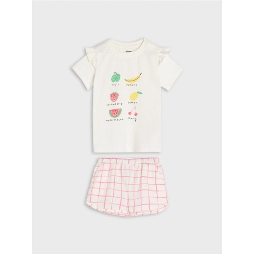 Sinsay - Komplet: koszulka i szorty - kremowy ze sklepu Sinsay w kategorii Komplety niemowlęce - zdjęcie 171709836