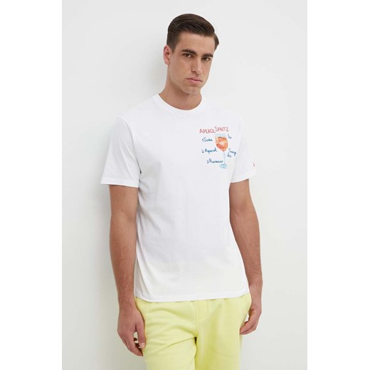 T-shirt męski Mc2 Saint Barth z krótkimi rękawami biały 